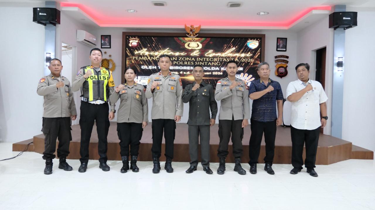 Rorena Polda Kalbar Laksanakan Asistensi dan Evaluasi Pembangunan ZI di Polres Sintang