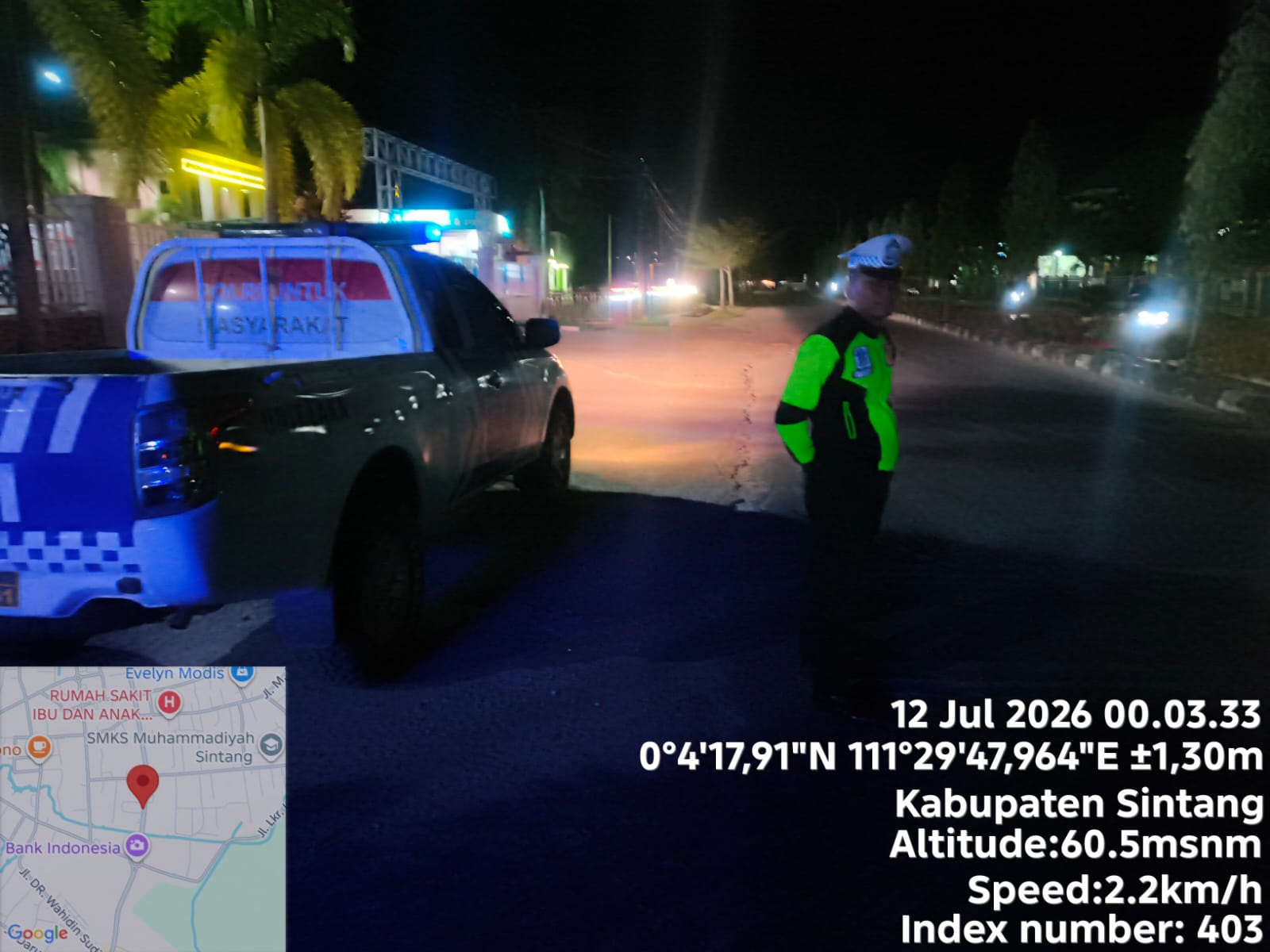 Satlantas Polres Sintang Intensifkan Patroli Sore di Jalur Rawan Kecelakaan Lalu Lintas
