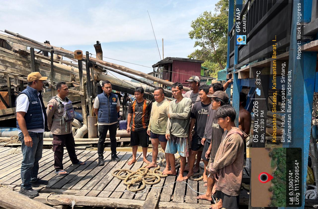 Polres Sintang Intensifkan Upaya Pencegahan PETI, Satreskrim dan Satpolairud Berikan Himbauan Langsung kepada Penambang