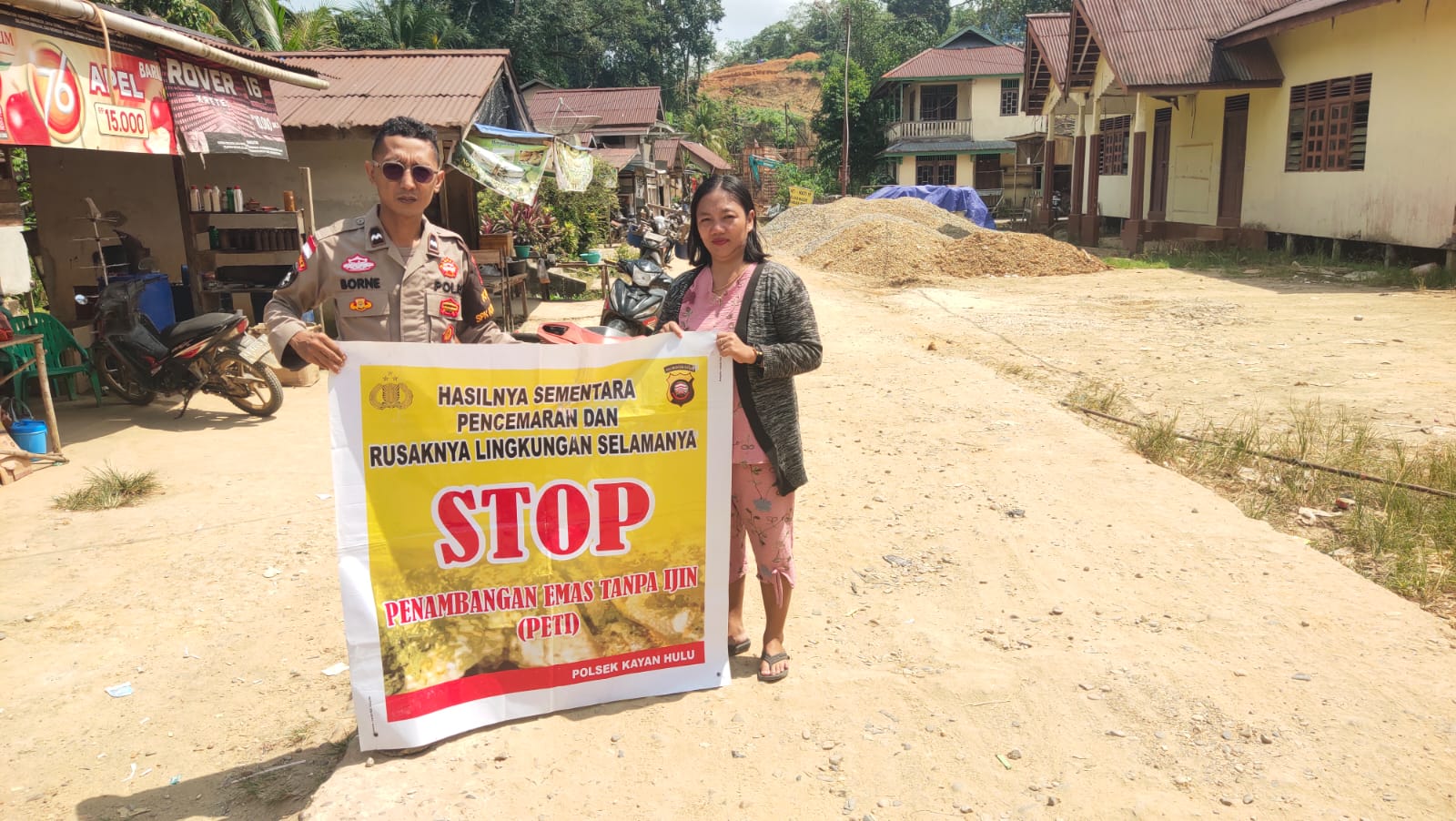 Polsek Kayan Hulu Sosialisasikan Larangan PETI, Ajak Jaga Lingkungan