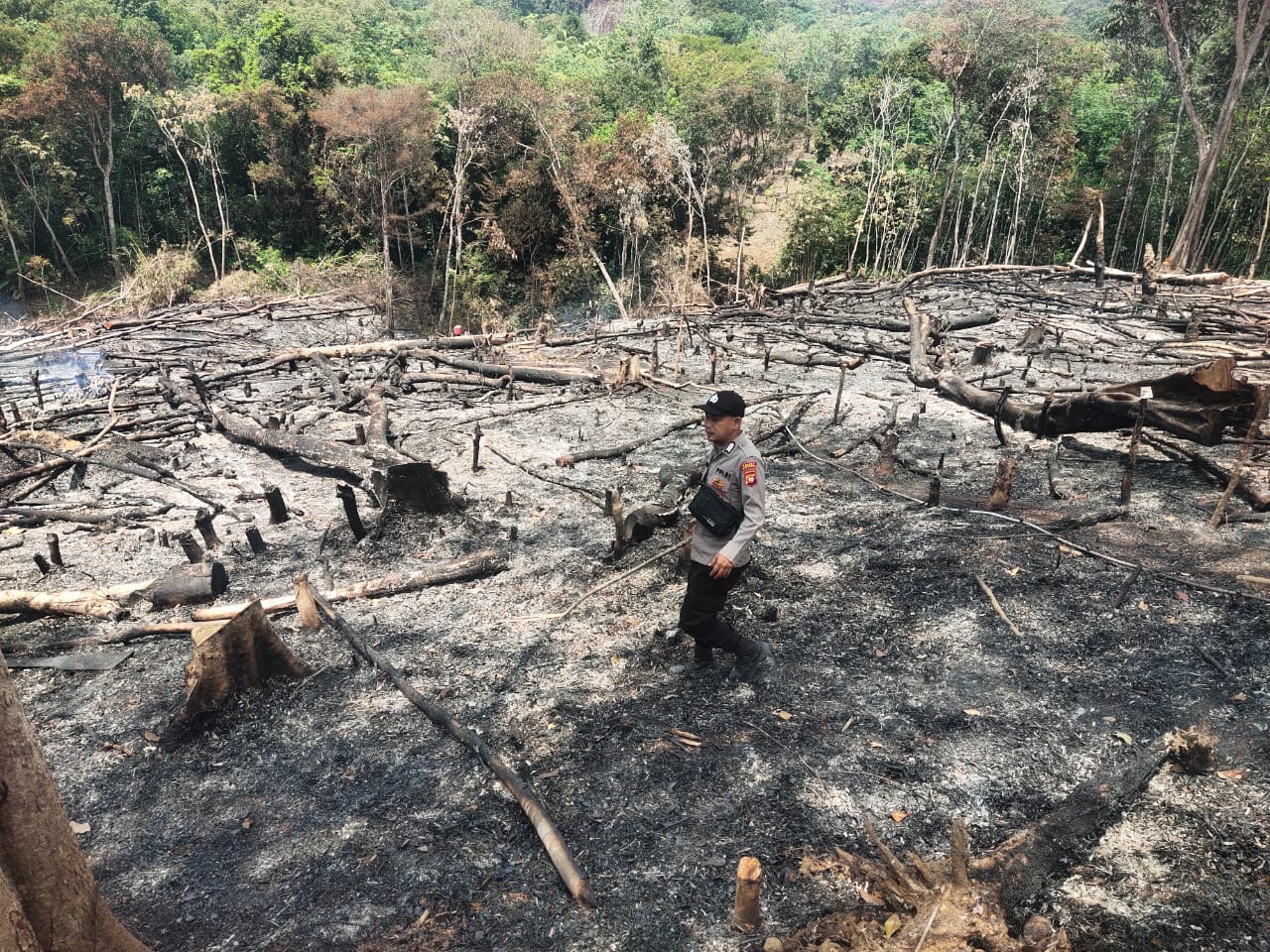 Polsek Kayan Hulu Verifikasi Hotspot di Tapang Menua, Pastikan Kondisi Lahan dan Cegah Karhutla