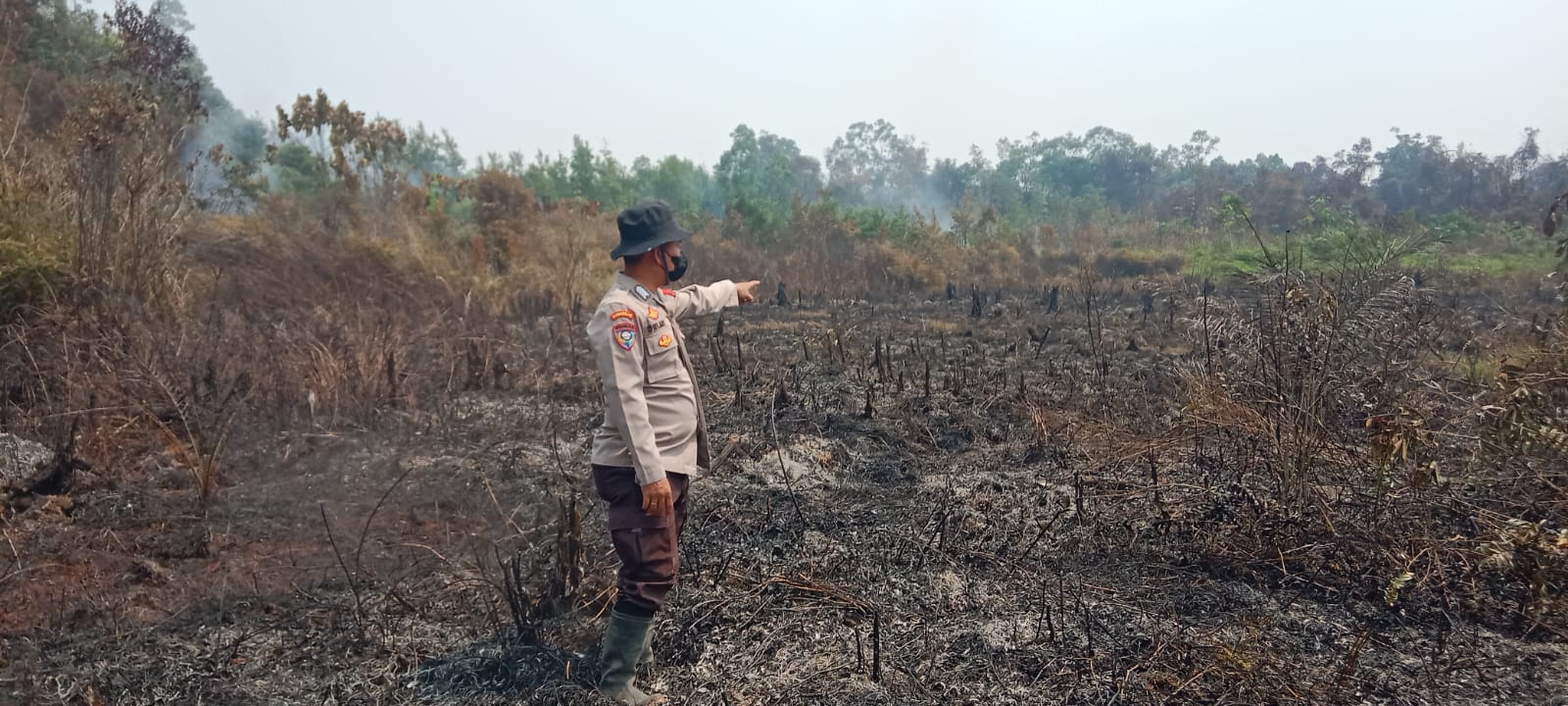Polsek Dedai Verifikasi Hotspot di Sungai Mali, Api Dipastikan Telah Padam