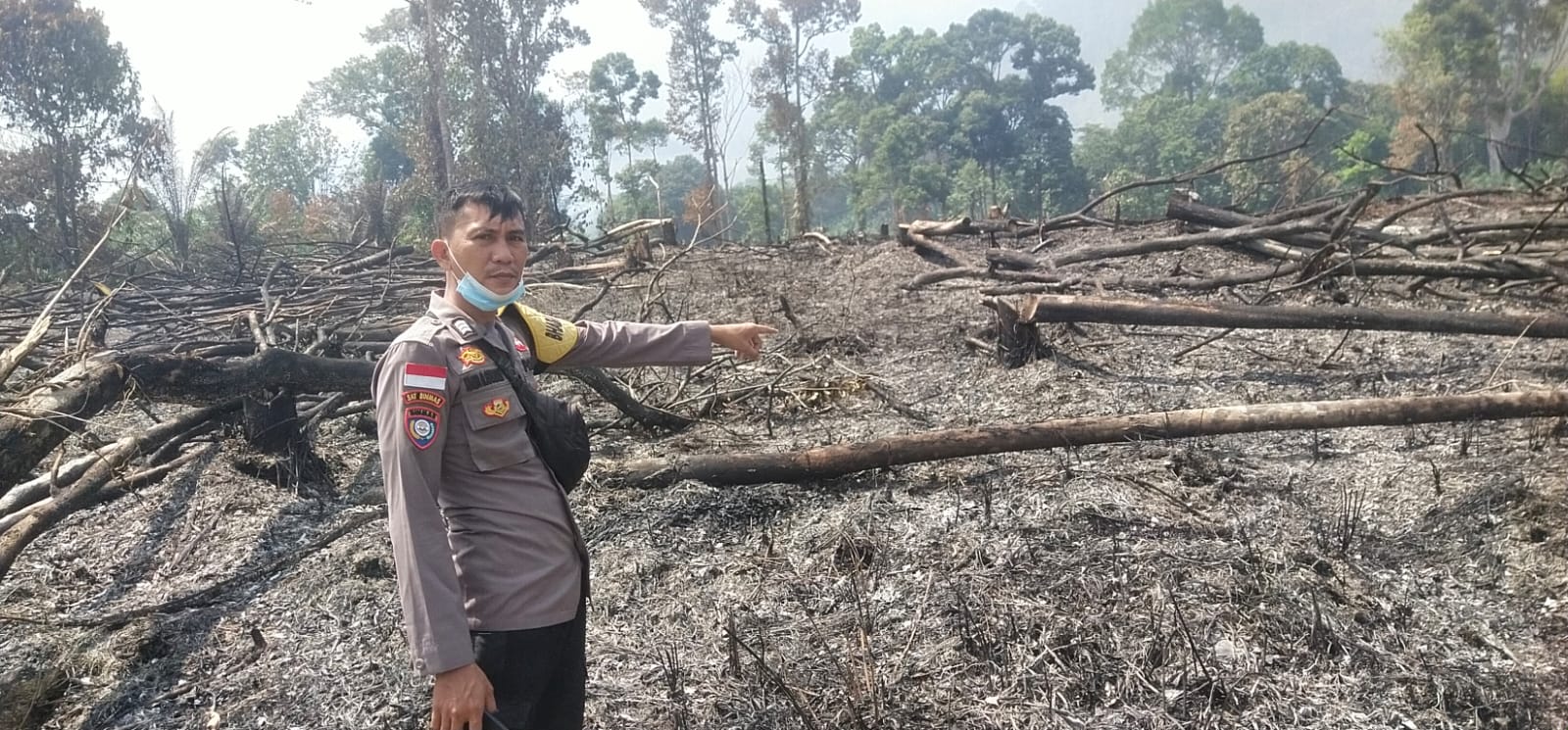 Polsek Ketungau Hulu Cek Empat Titik Hotspot, Pastikan Api Telah Padam