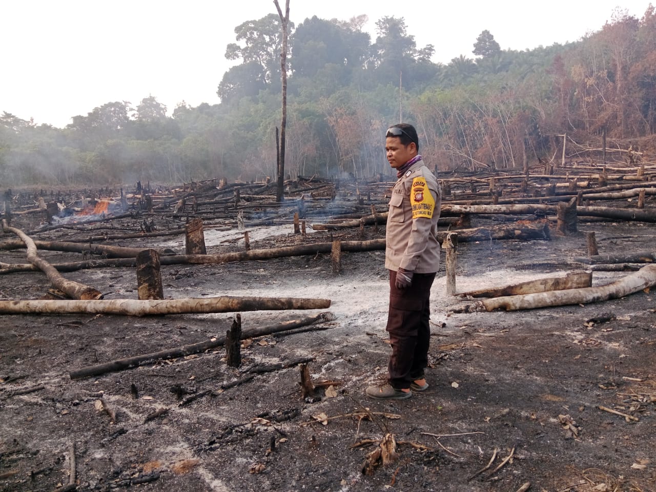 Polsek Ketungau Hilir Cek Lima Titik Hotspot, Pastikan Karhutla Berhasil Dipadamkan