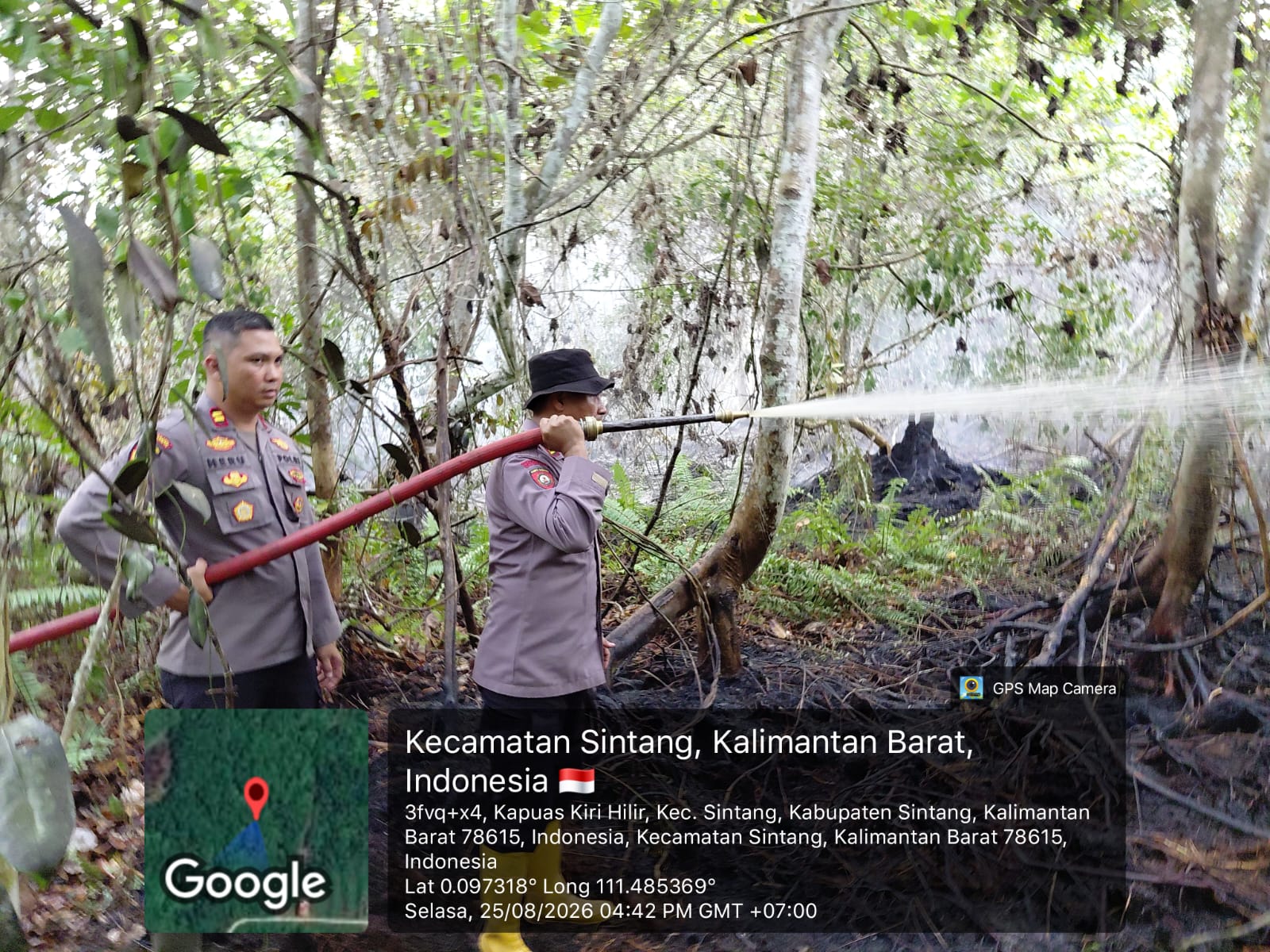Polres Sintang Gerak Cepat Tangani Karhutla di Kapuas Kiri Hilir