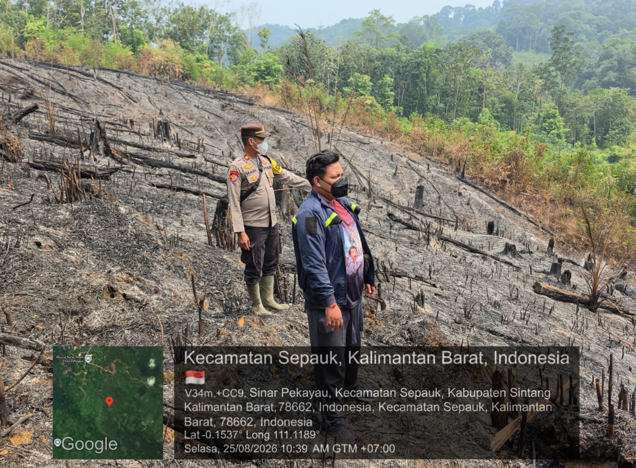 Kapolsek Sepauk Cek 3 Titik Hotspot Karhutla