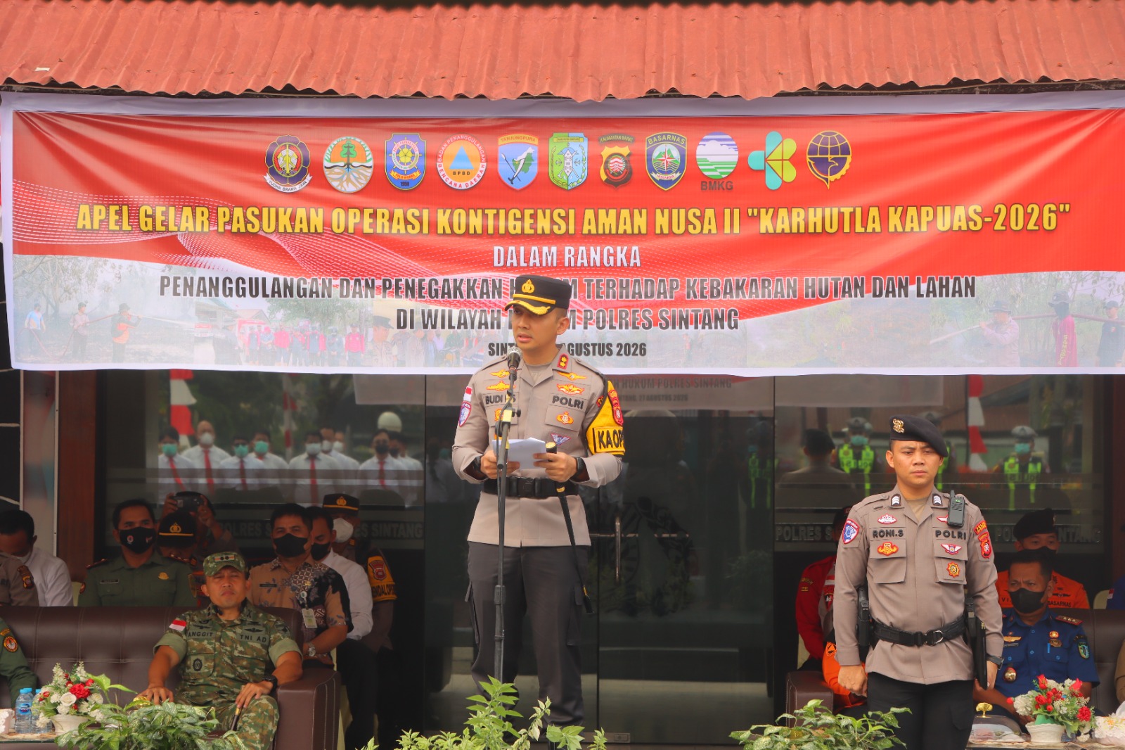 Ops Aman Nusa II Karhutla, Polres Sintang Gelar Apel Pasukan