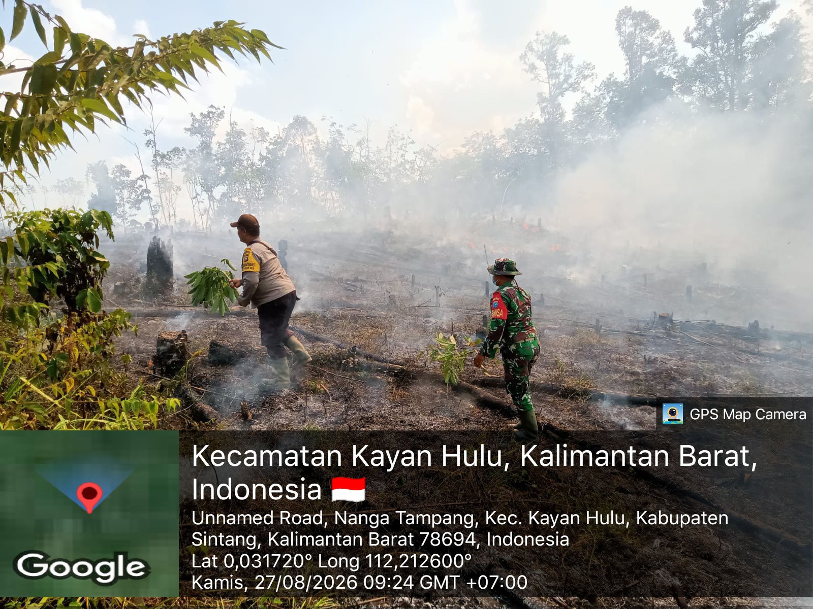 Polsek Kayan Hulu Ground Check 5 Titik Hotspot