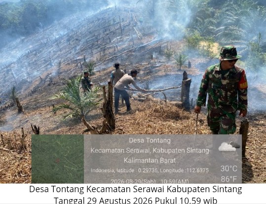 Sembilan Titik Hotspot Terdeteksi di Serawai, Polsek Pastikan Seluruh Api Telah Padam