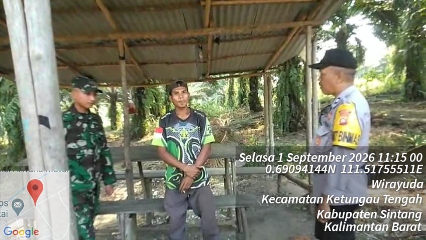 Cegah Karhutla, 14 Bhabinkamtibmas Polres Sintang Serentak Ingatkan Warga Larangan Buka Lahan dengan Membakar