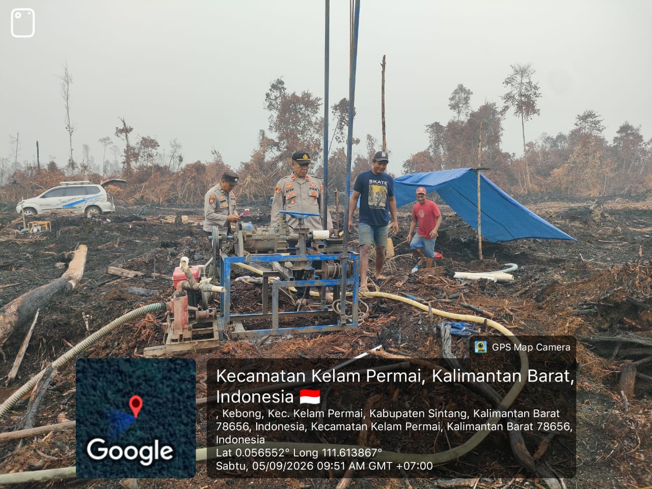Polsek Kelam Permai Mulai Bangun Sumur Bor di Desa Kebong
