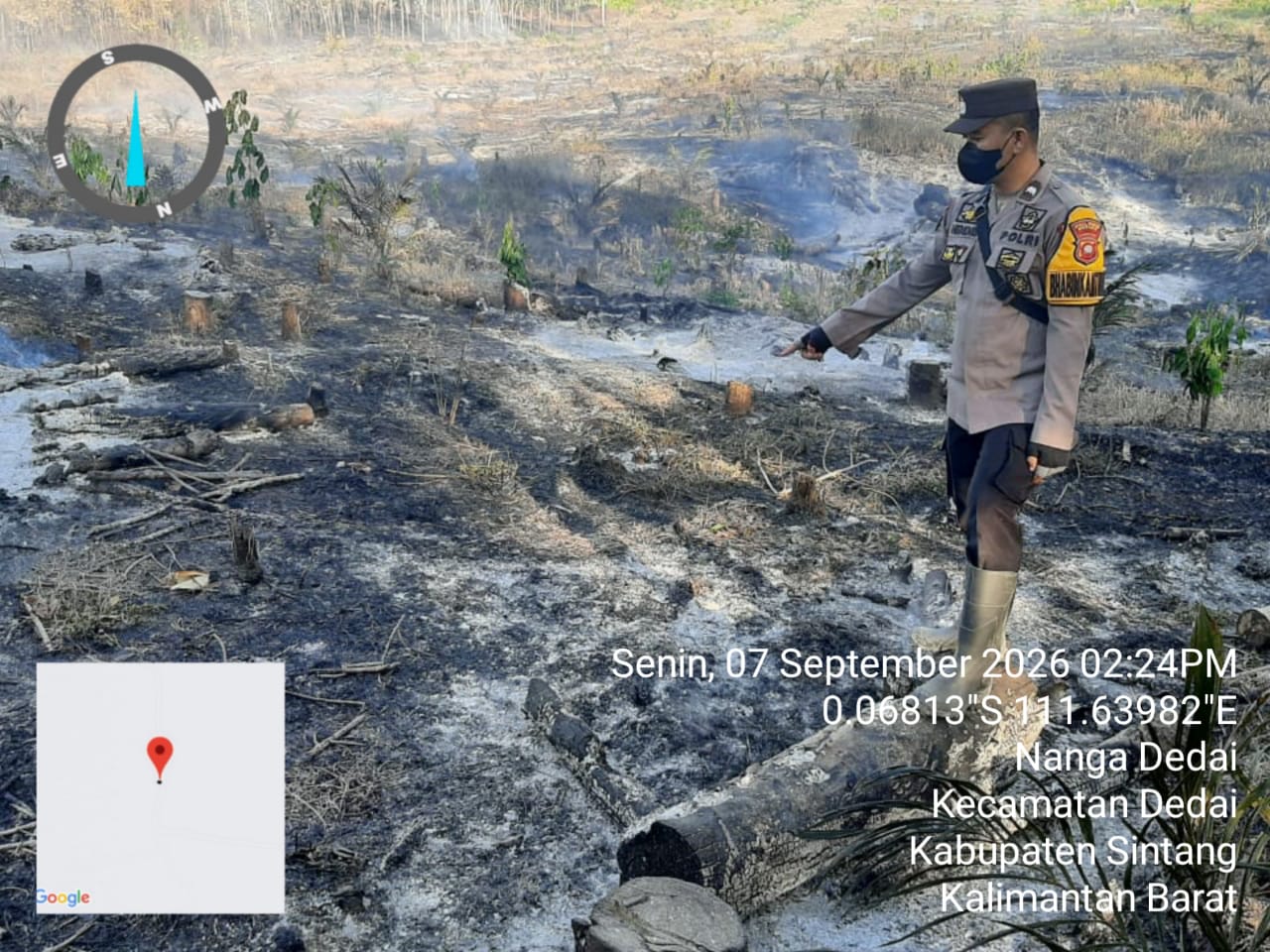 1 Hotspot Terdeteksi di Nanga Dedai, Polisi Pastikan Api Padam