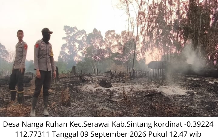 Polisi Cek dan Pastikan 2 Hotspot di Nanga Ruhan Padam