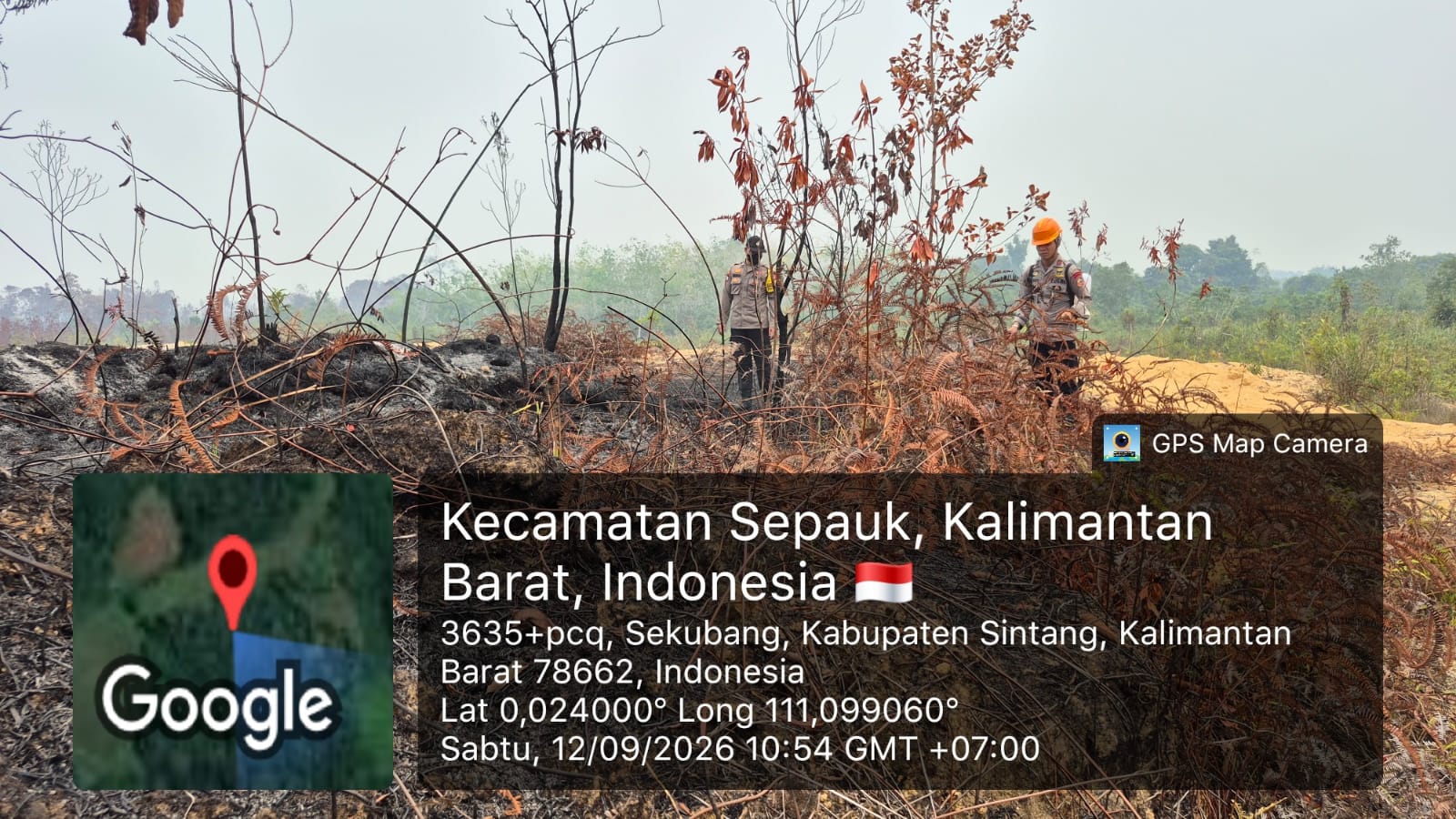 BKO Brimob Bantu Cek dan Padamkan Titik Api di Sepauk