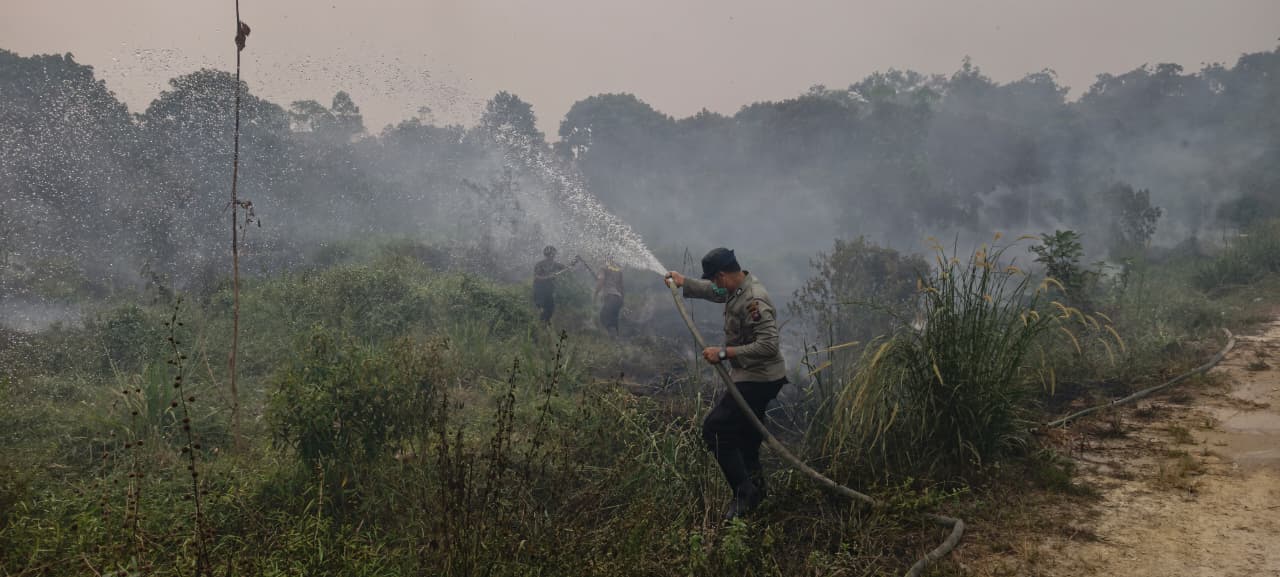 2 Hotspot di Baya Betung, Satgas Karhutla Bergerak Lakukan Pendinginan