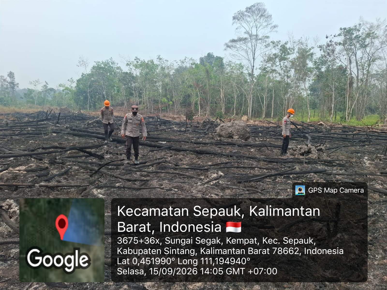 4 Hotspot Terdeteksi di Sepauk, Polsek Sepauk dan Brimob Datangi Lokasi