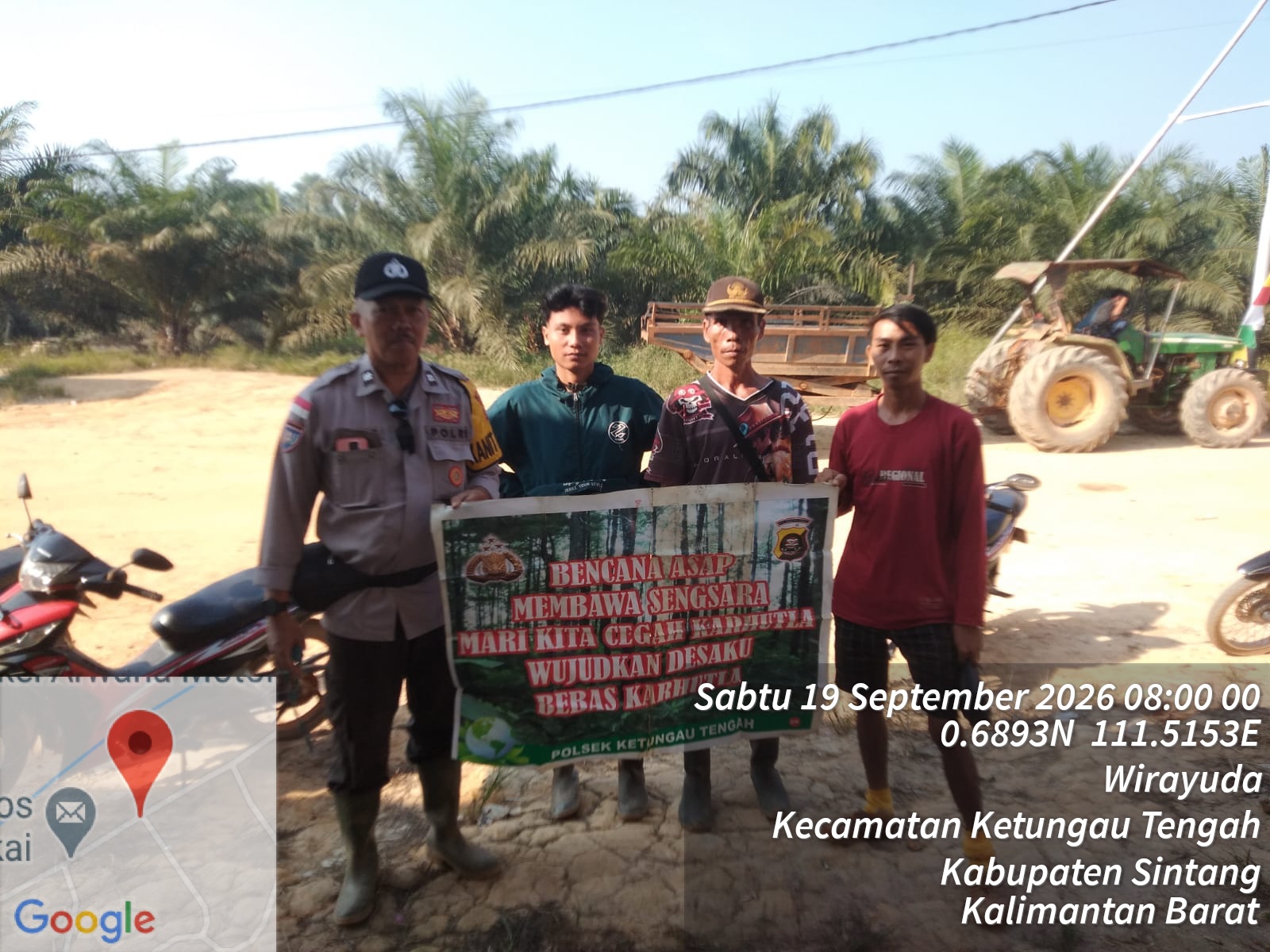 Cegah Karhutla, Bhabinkamtibmas Polres Sintang Sosialisasikan Larangan Buka Lahan dengan Cara Membakar