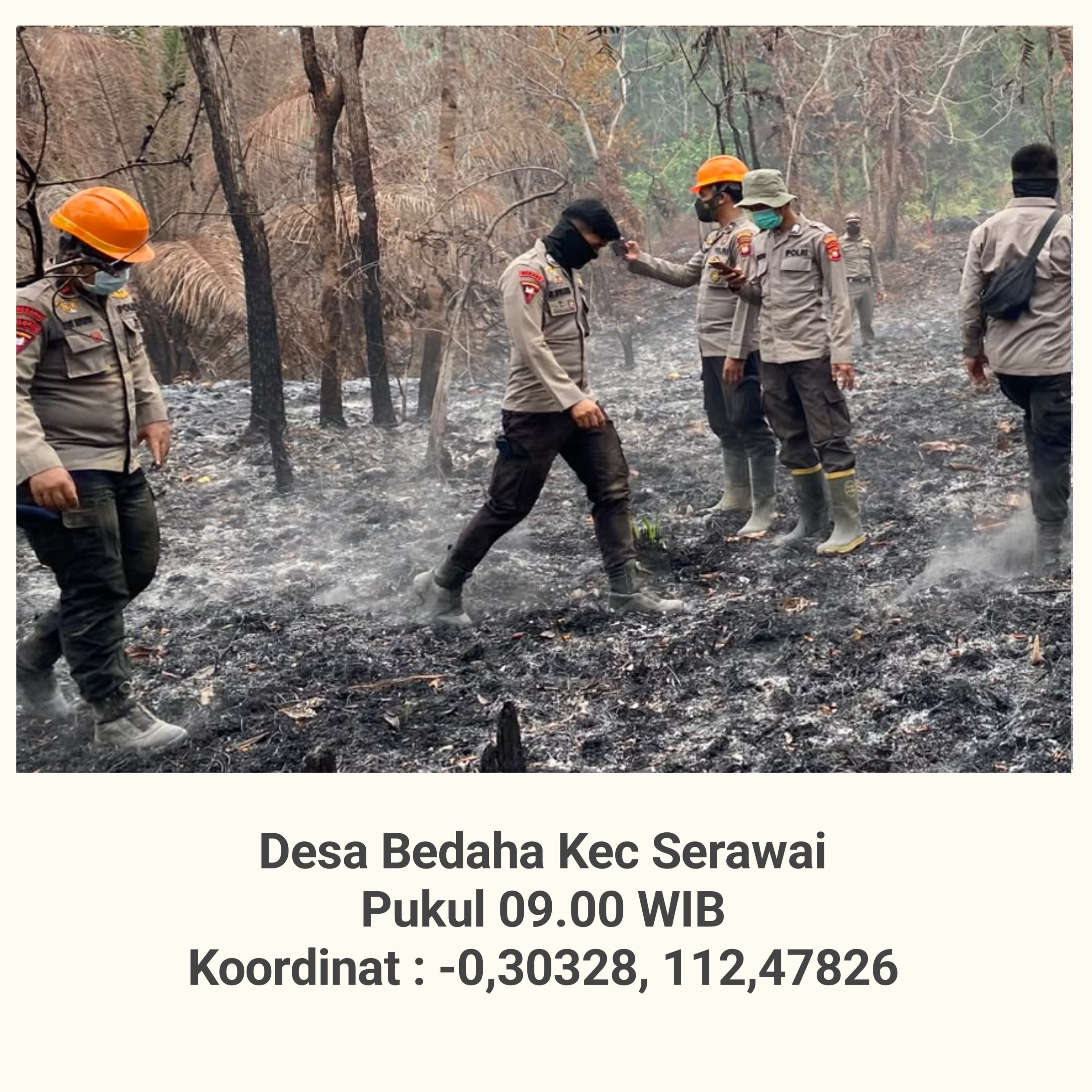 Polsek Serawai Verifikasi Empat Titik Hotspot, Total Lahan Terbakar Diperkirakan 3,8 Hektare