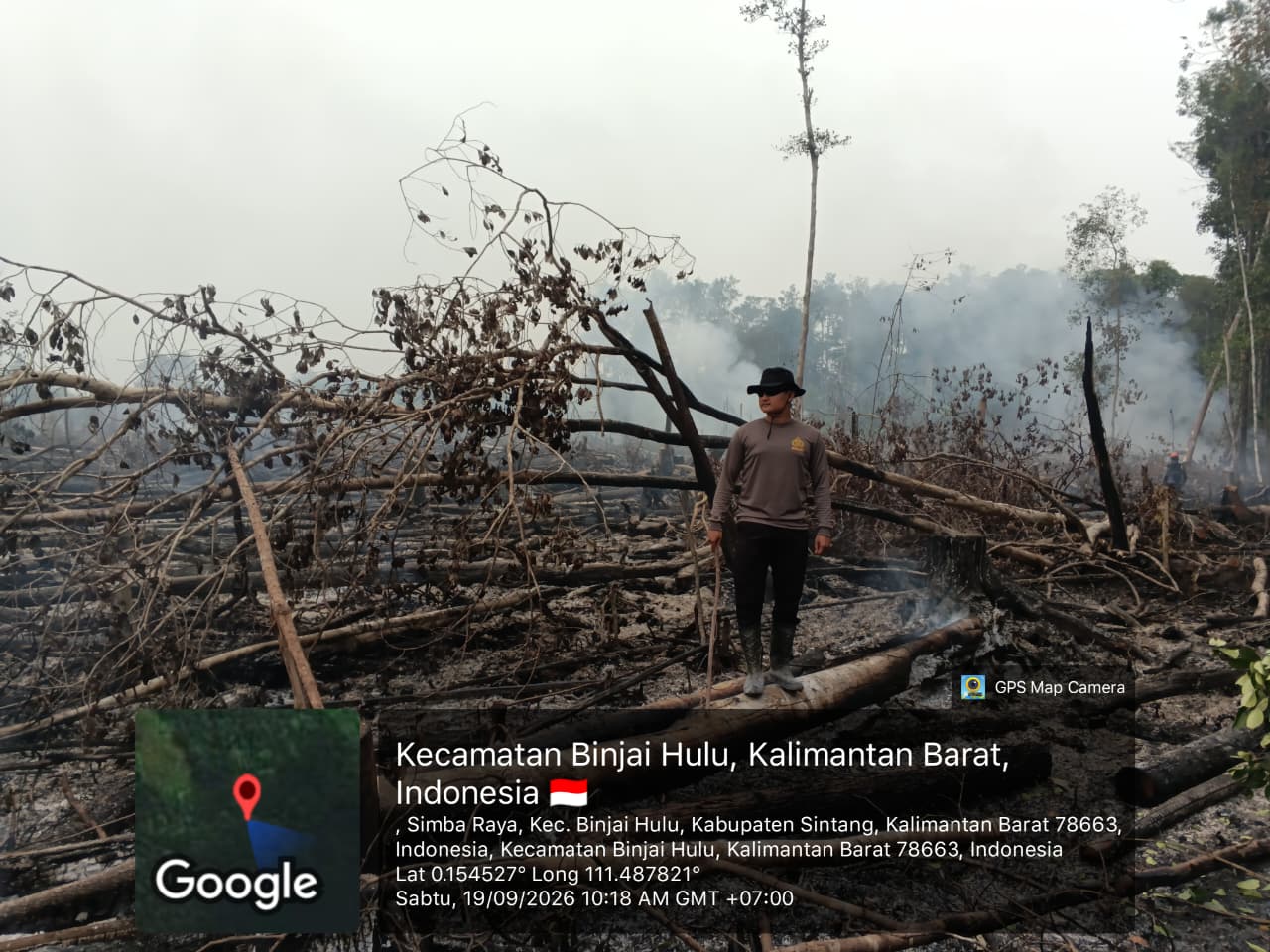 Polsek Binjai Hulu Padamkan Karhutla Seluas 0,7 Hektare di Desa Simba Raya