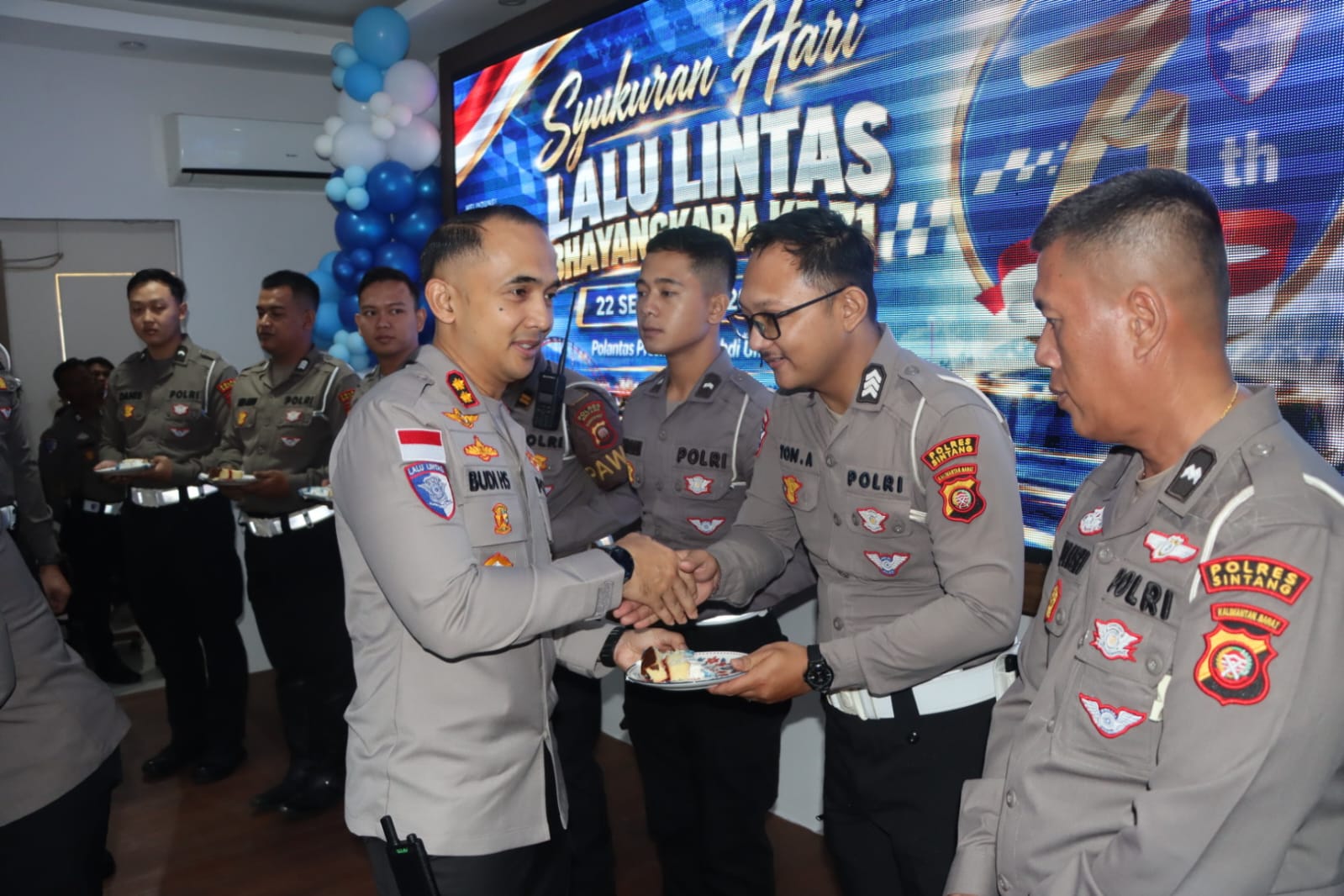 Satlantas Polres Sintang Gelar Syukuran HUT Lalu Lintas ke-71