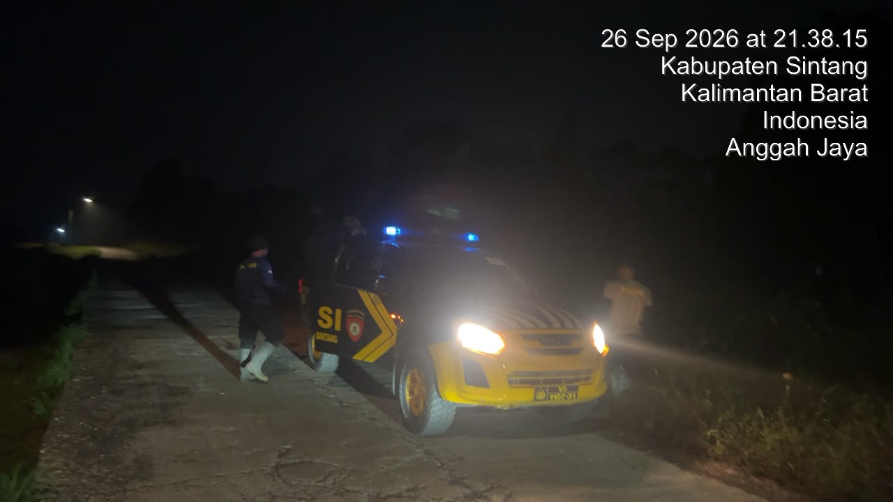 Polsek Sintang Kota Patroli Malam di Empat Titik Rawan Kebakaran