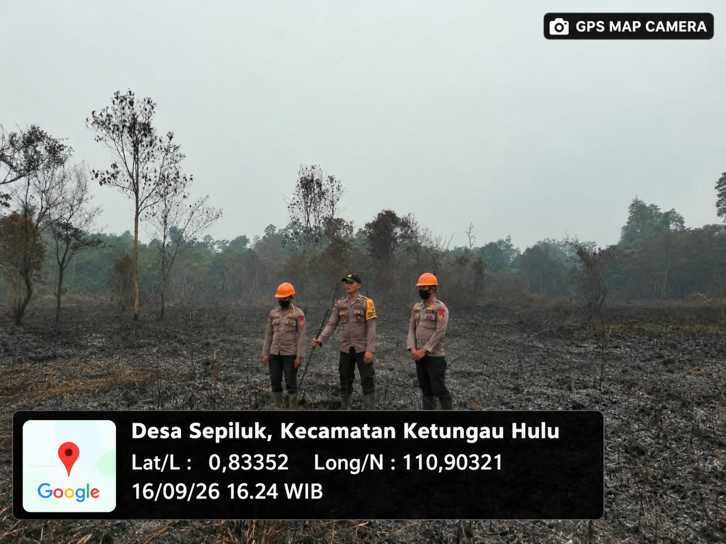 Polsek Ketungau Hulu Verifikasi Hotspot di Sungai Seria, Api Ditemukan Sudah Padam