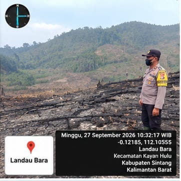 Polsek Kayan Hulu Verifikasi 6 Hotspot di 4 Desa, Lakukan Pemadaman dan Pendinginan