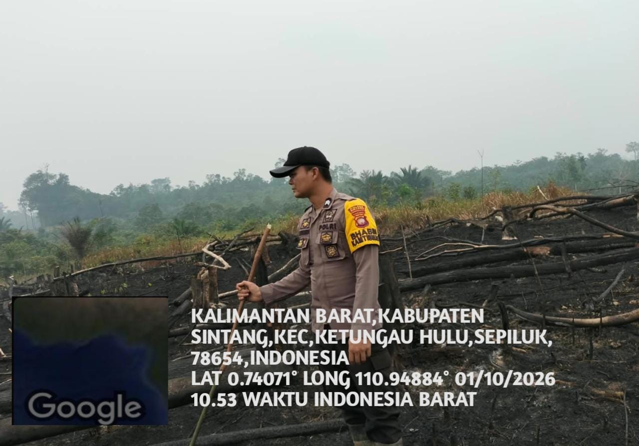 Polsek Ketungau Hulu Verifikasi 4 Titik Hotspot di Desa Sepiluk