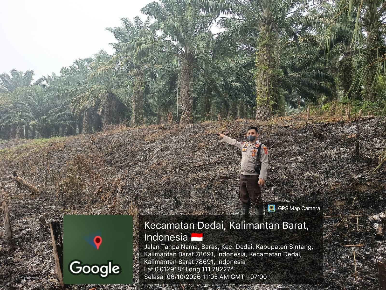 Polsek Dedai Verifikasi 4 Titik Hotspot, Seluruh Api Ditemukan Padam
