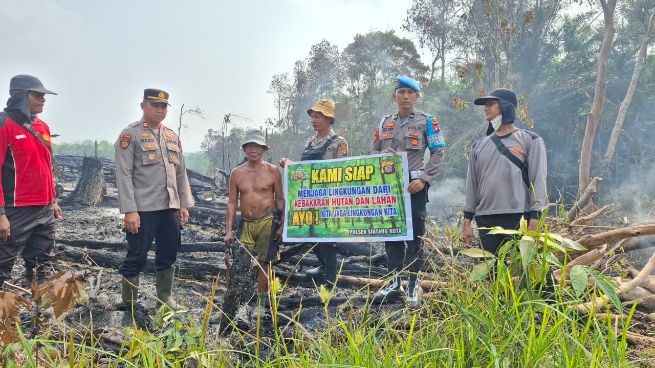 Polsek Sintang Kota Lakukan Pengecekan Lahan di Desa Lalang Baru