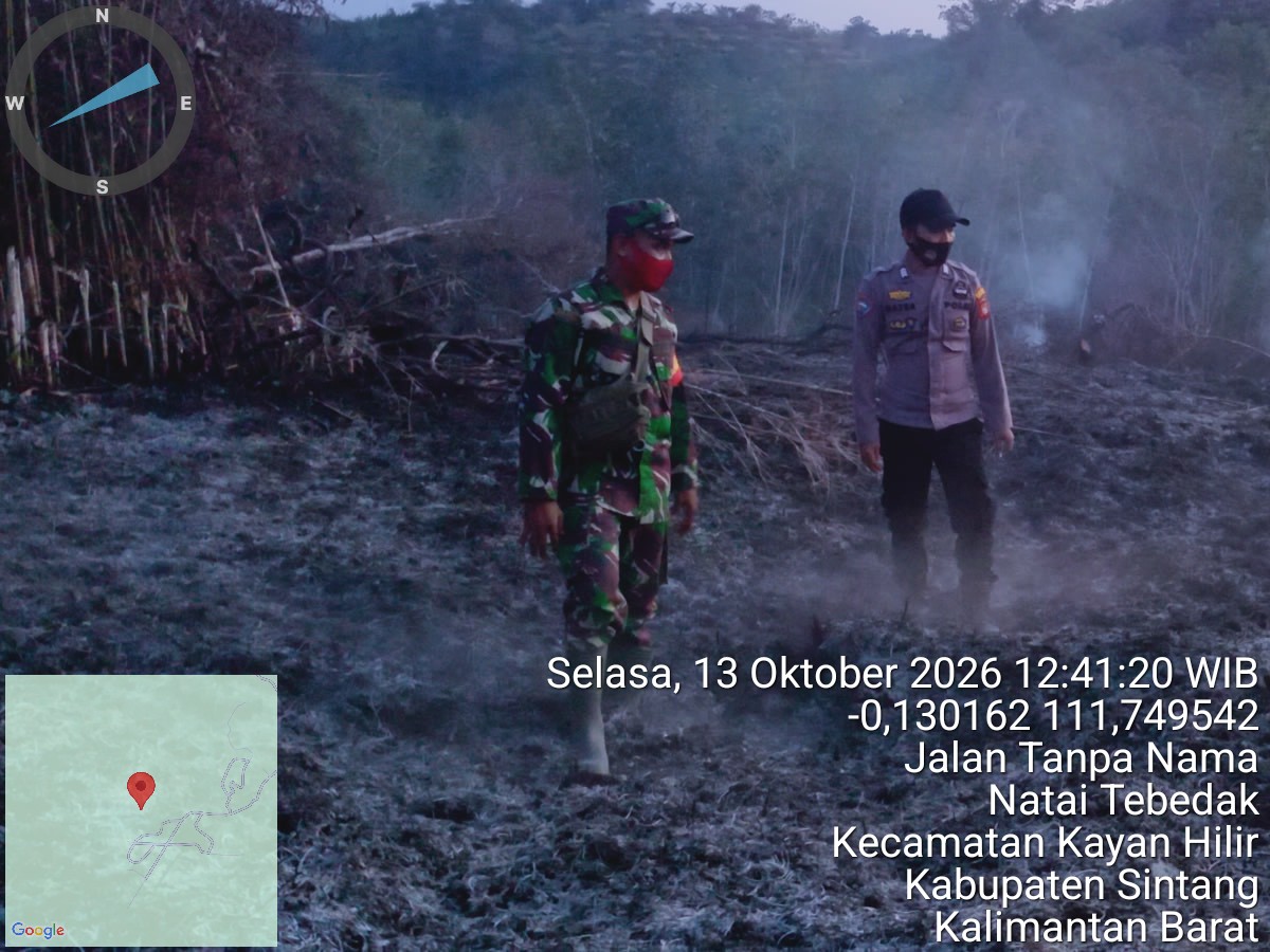 Tim Gabungan Polsek Kayan Hilir Tangani Karhutla di Sungai Ranap
